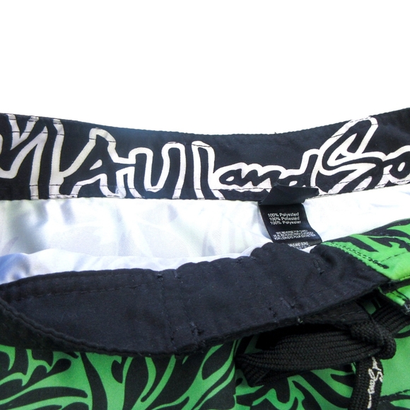 Maui & Sons Trunks Board Shorts Blue Green - Picture 5 of 5